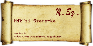 Mázi Szederke névjegykártya